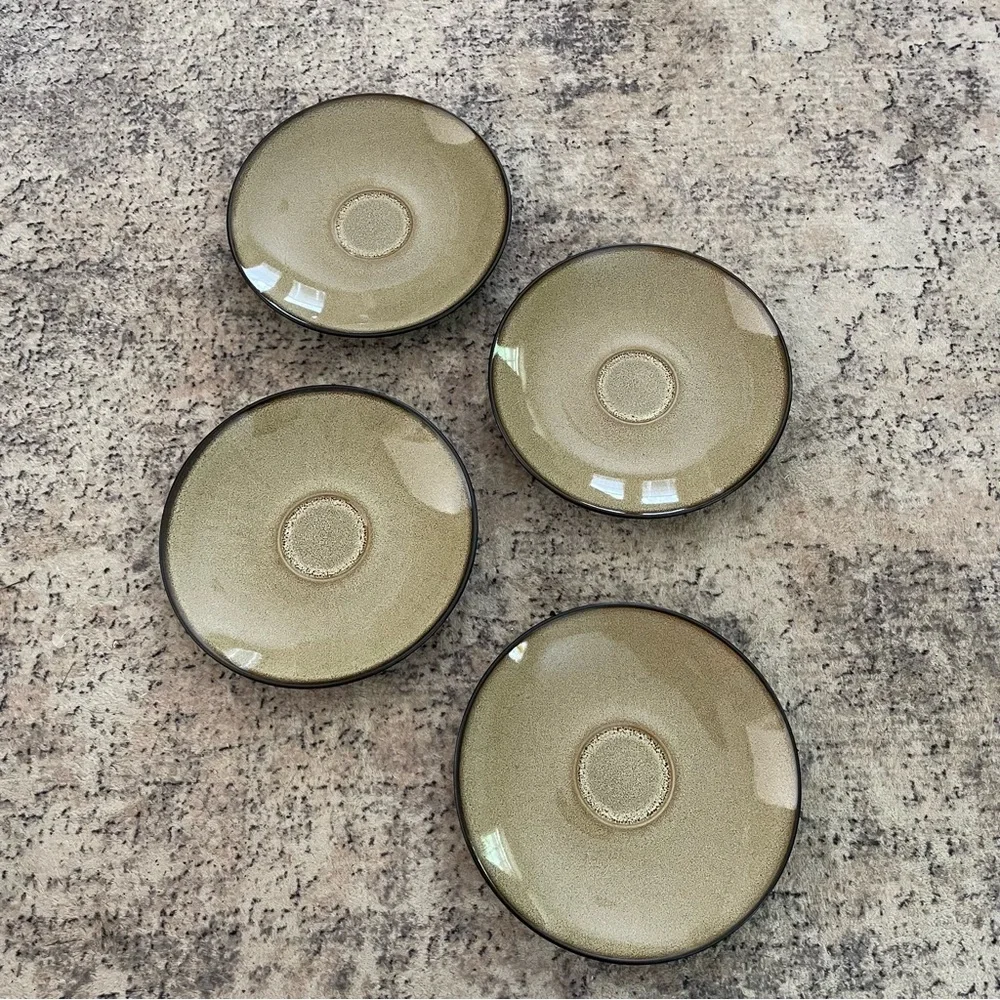 Pier 1 Imports Kioko Stoneware Tea Cups Set Hand‎ Painted Artsy Coffee